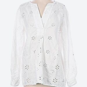 CHRISTIAN SIRIANO New York White Eyelet Blouse